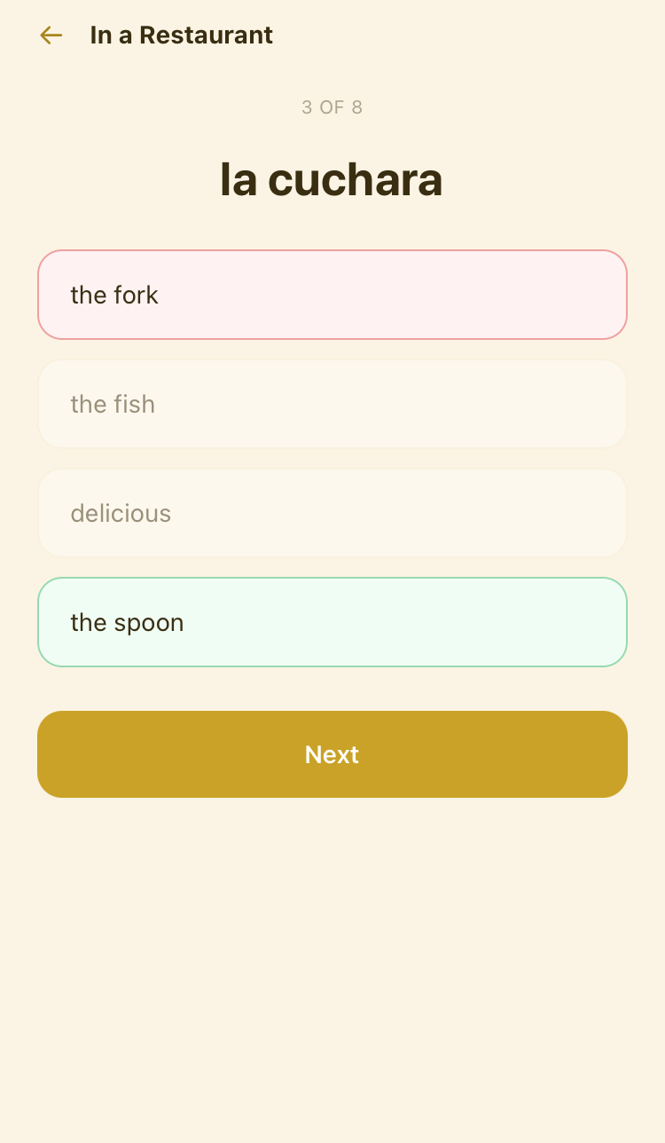 A multiple-choice quiz question with instant feedback